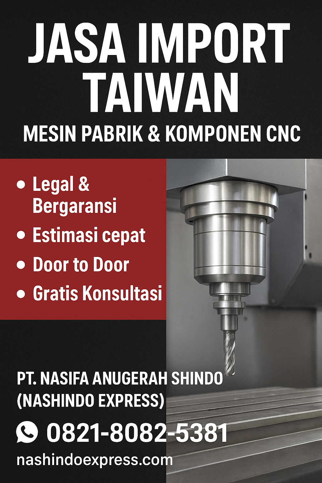 Jasa Import Barang Industri dari Taiwan – Mesin & CNC Components - Nashindo Express