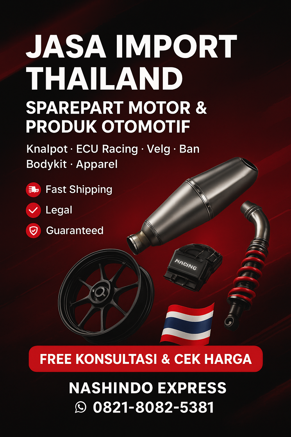 Jasa Import Produk Otomotif Thailand | Sparepart Motor & Modifikasi