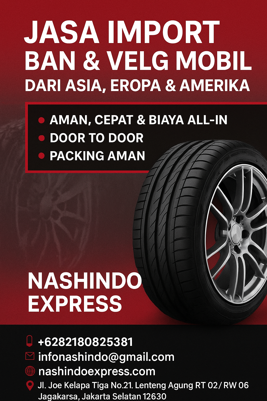 Jasa Import Ban & Velg Mobil dari Asia, Eropa & Amerika – Murah & Terpercaya Jasa Import Ban & Velg Mobil dari Asia, Eropa & Amerika – Murah & Terpercaya