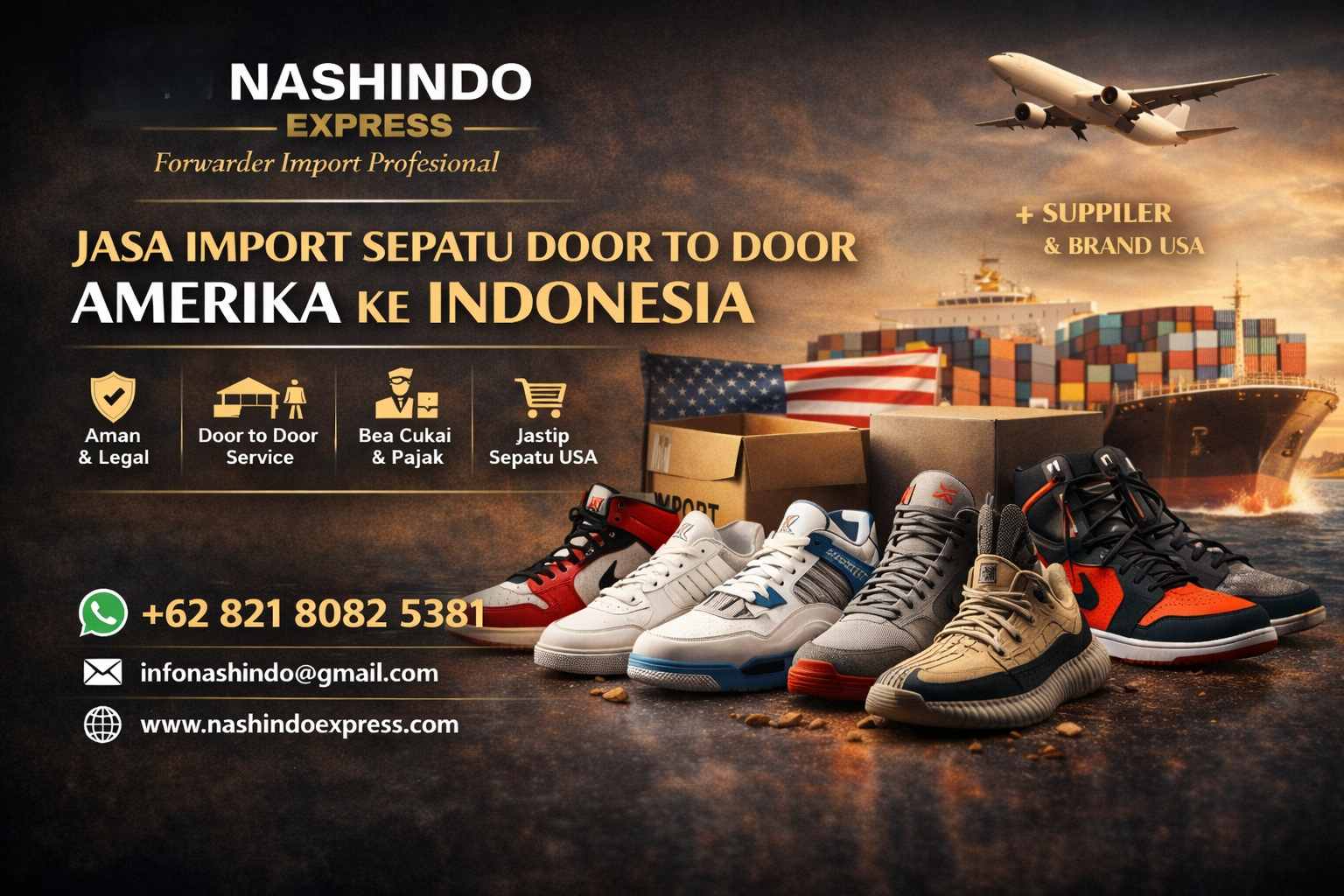 Jasa Import Sepatu Door to Door Amerika ke Indonesia