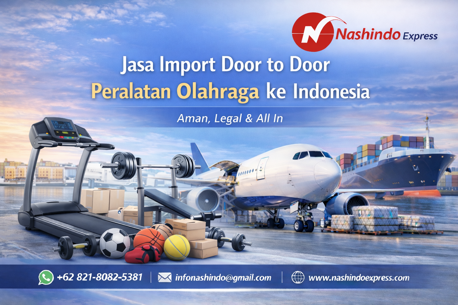 Jasa Import Door to Door Peralatan Olahraga ke Indonesia