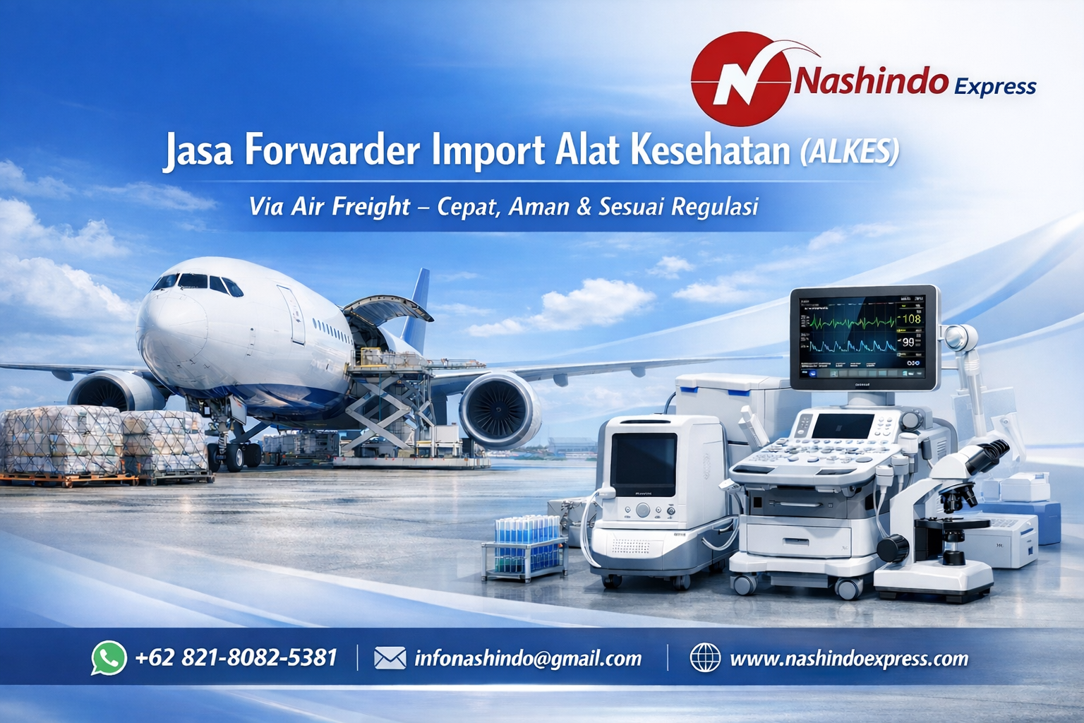 Jasa Forwarder Import Alat Kesehatan (ALKES) ke Indonesia Via Air Freight