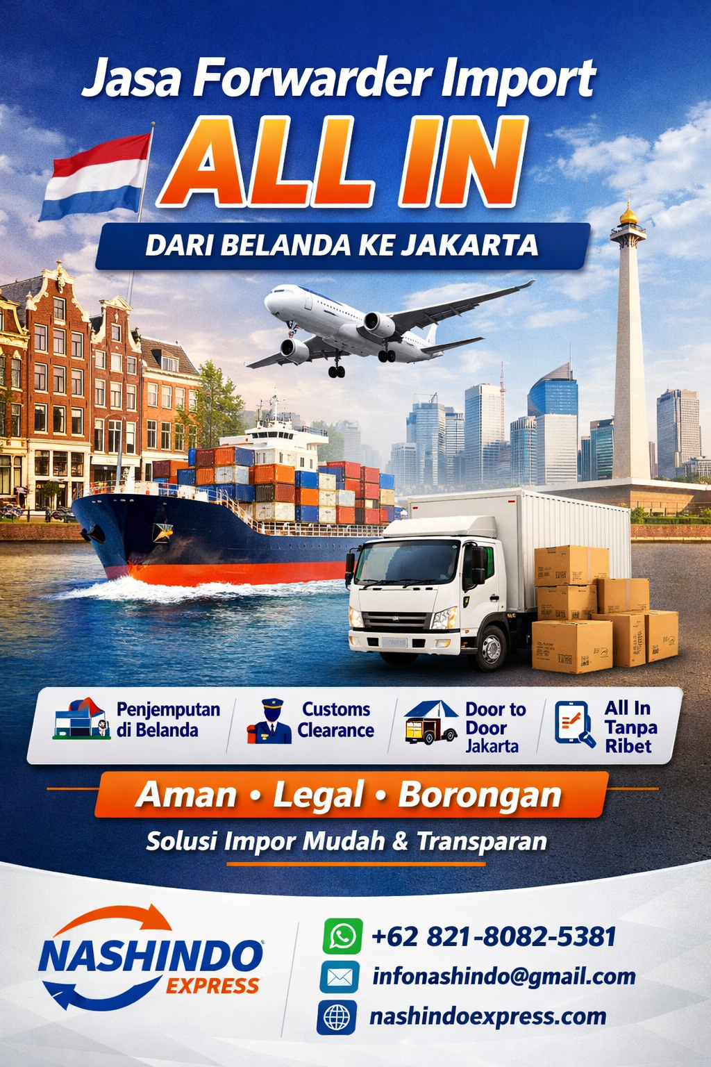 Jasa Forwarder Import Barang All In Belanda ke Jakarta