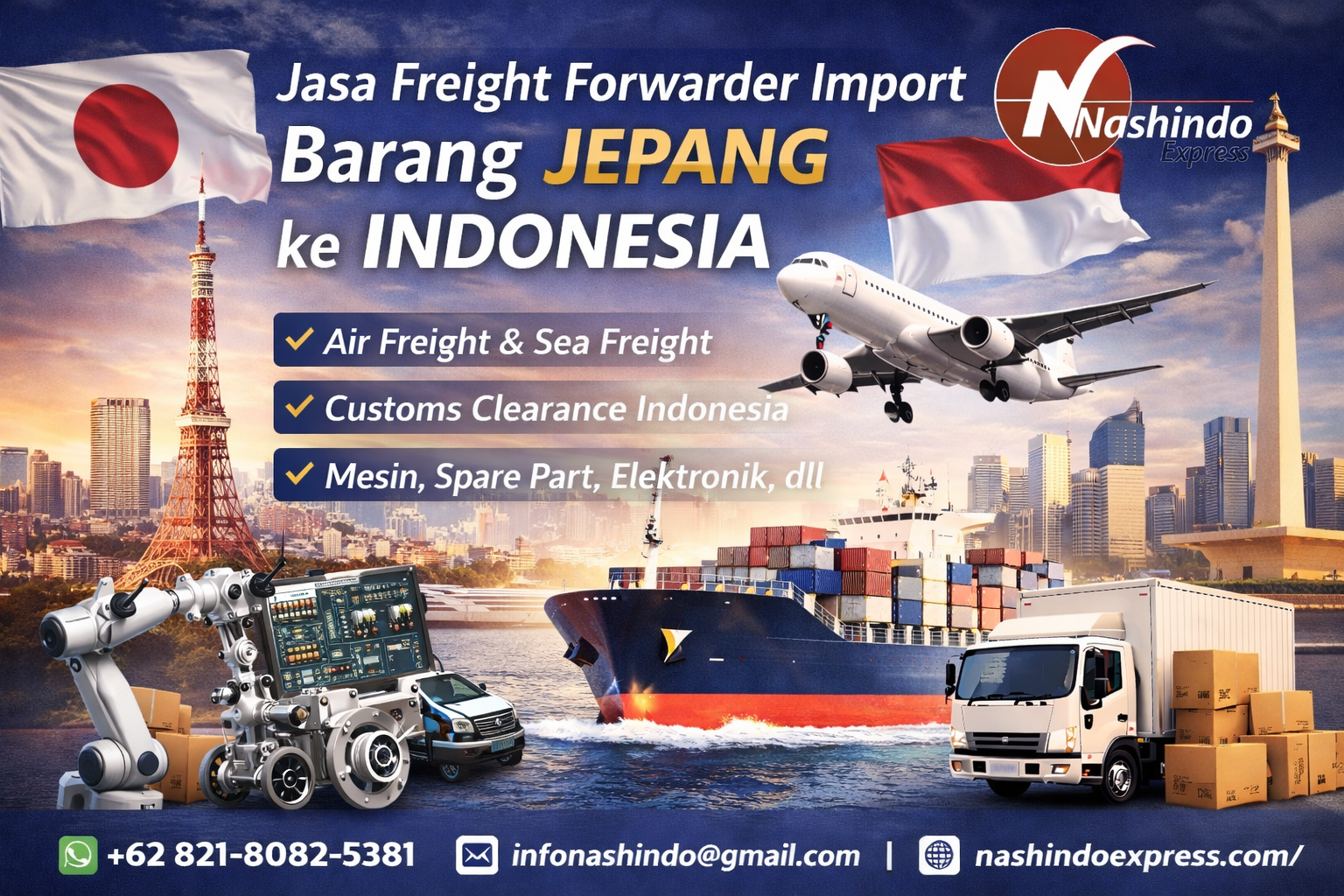 Jasa Freight Forwarder Import Barang Jepang ke Indonesia