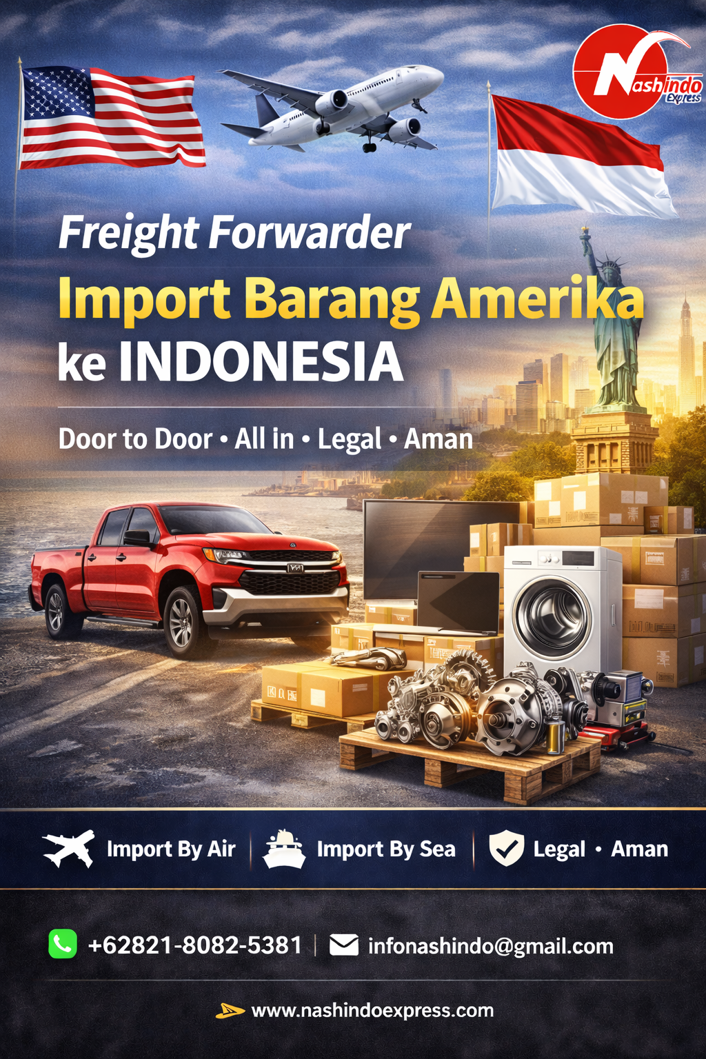 Nashindo Express: Freight Forwarder Import Barang Amerika ke Indonesia