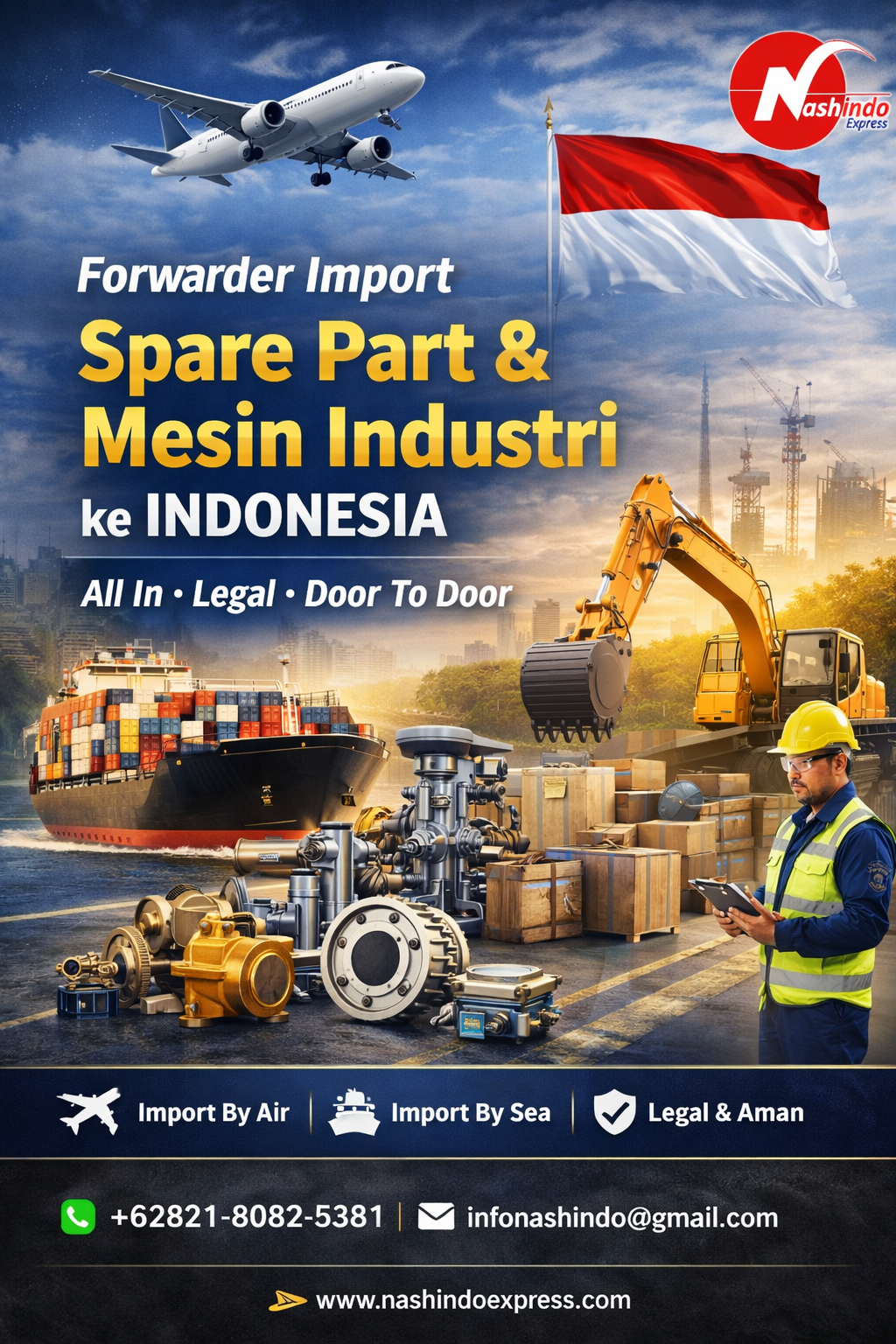 Forwarder Jasa Import Spare Part & Mesin Industri ke Indonesia