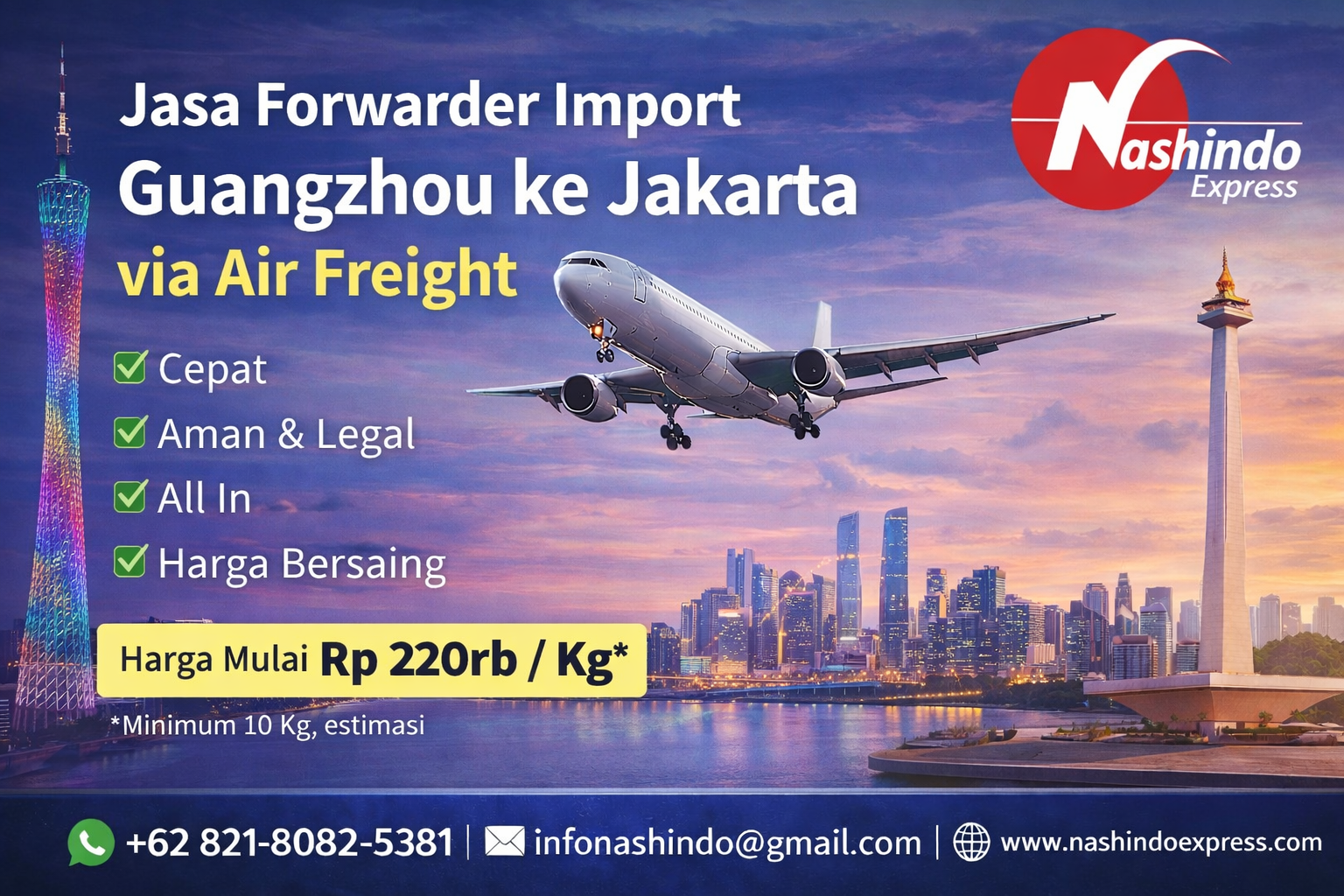 Jasa Forwarder Import Guangzhou ke Jakarta By Air Freight