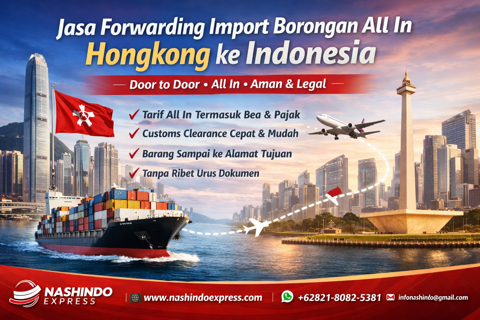 Jasa Forwarding Import Borongan All In Hongkong ke Indonesia