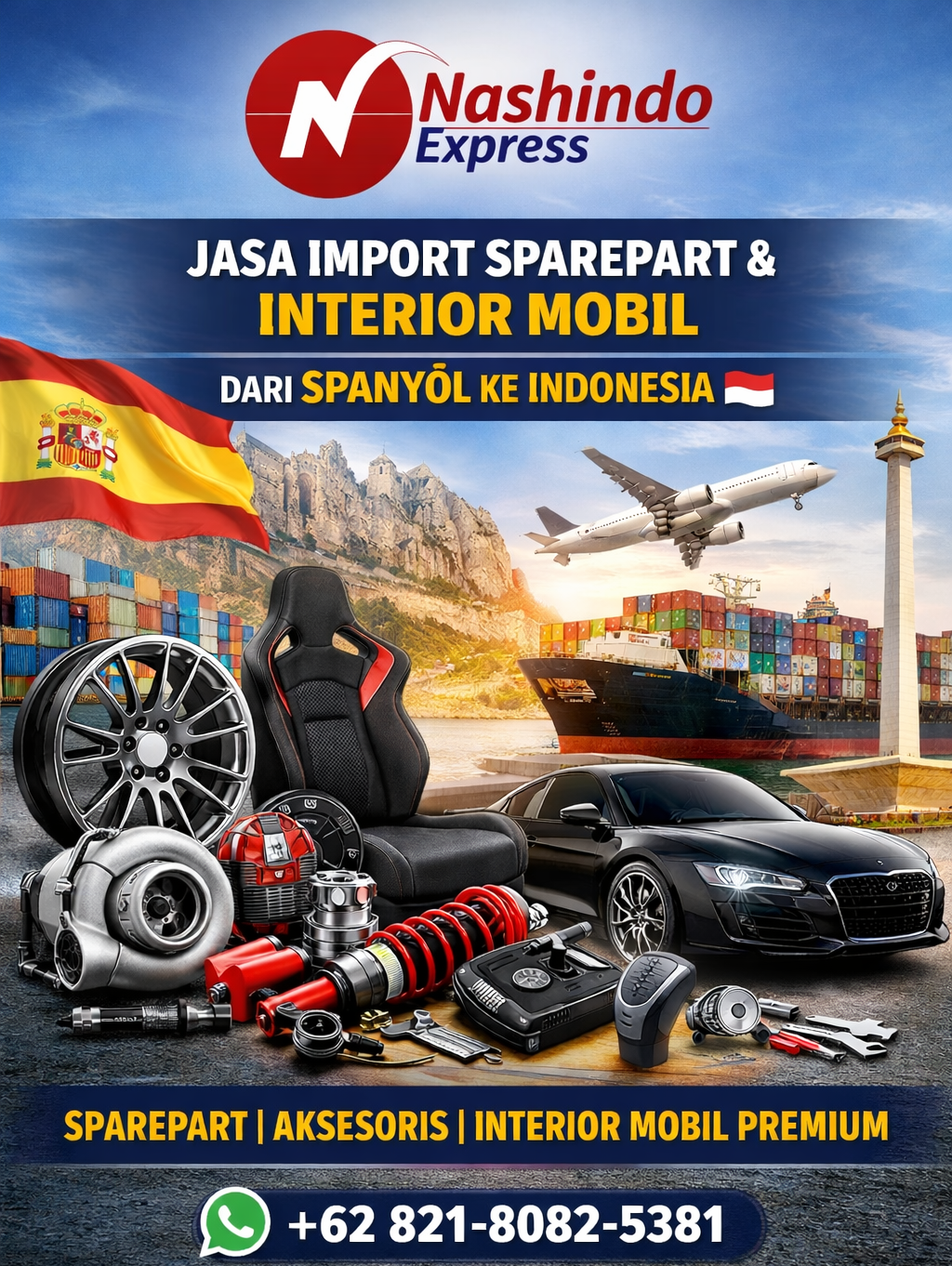 Jasa Import Sparepart & Interior Mobil dari Spanyol ke Indonesia