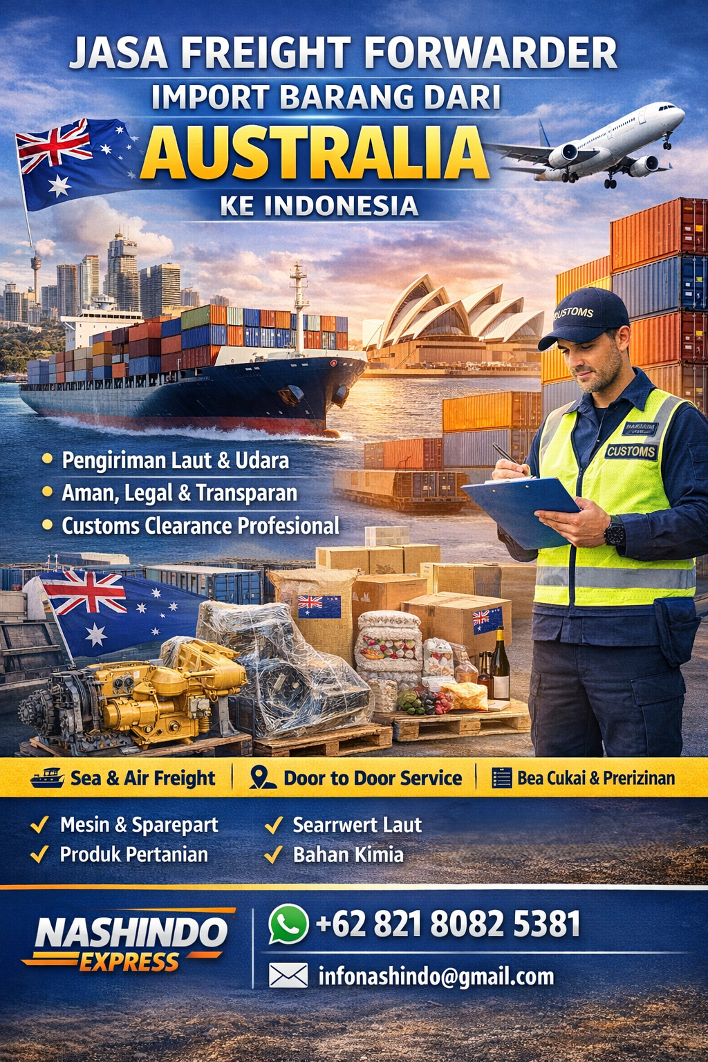 Jasa Frieght Forwarder Import Barang dari Australia Ke Indonesia