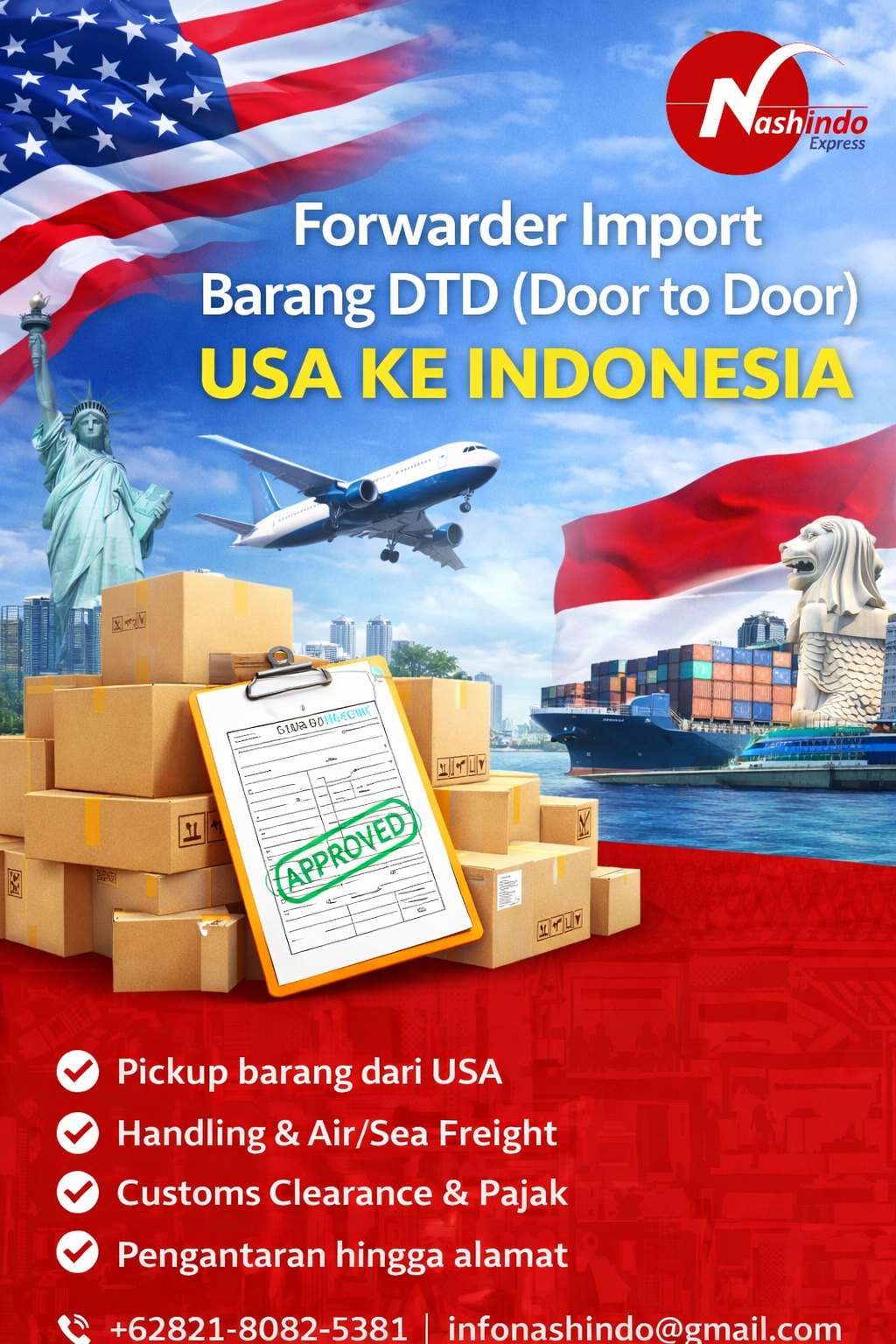 Forwarder Import Barang DTD dari USA ke Indonesia