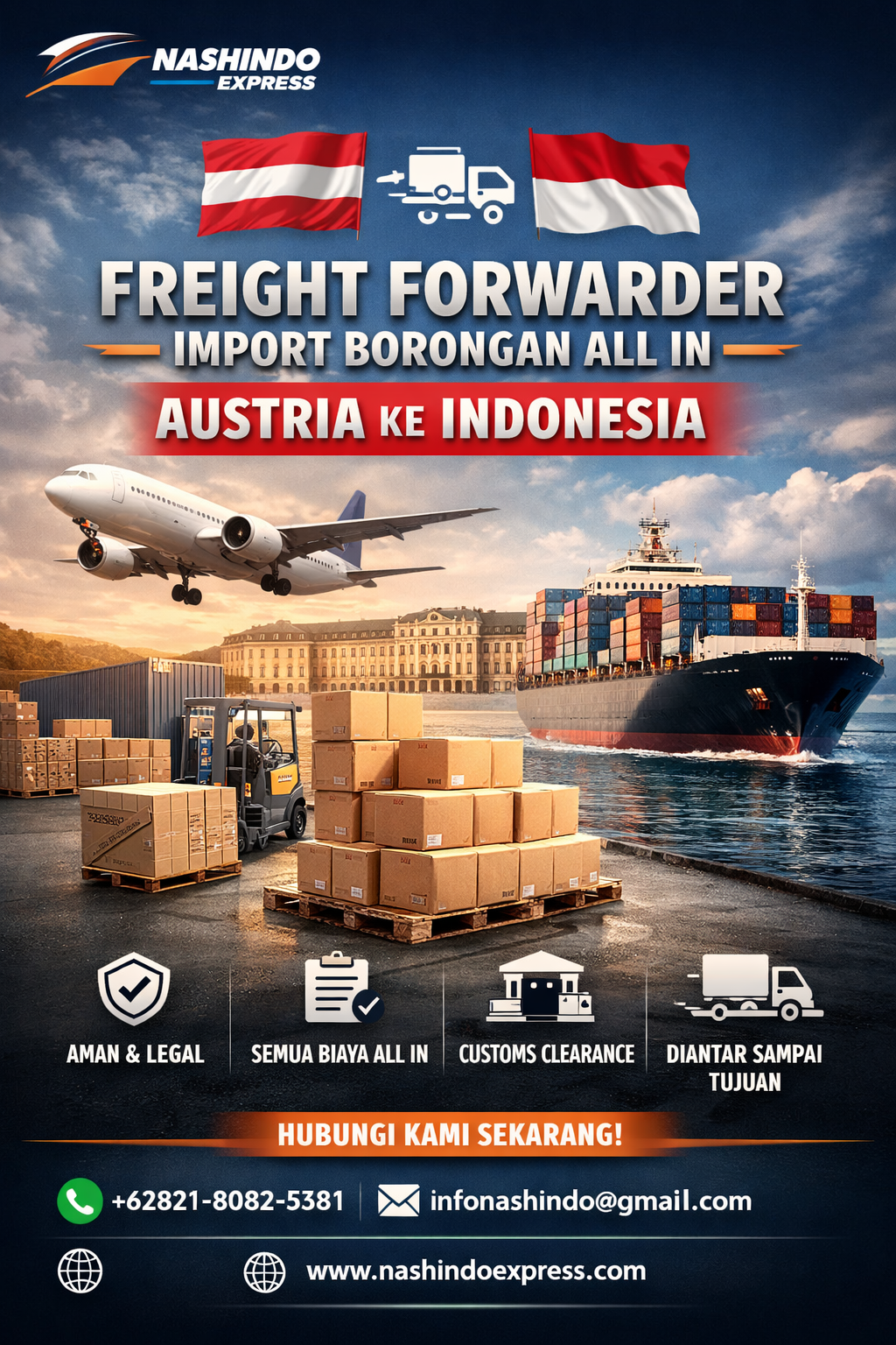 Freight Forwarder Import Borongan All In Austria ke Indonesia