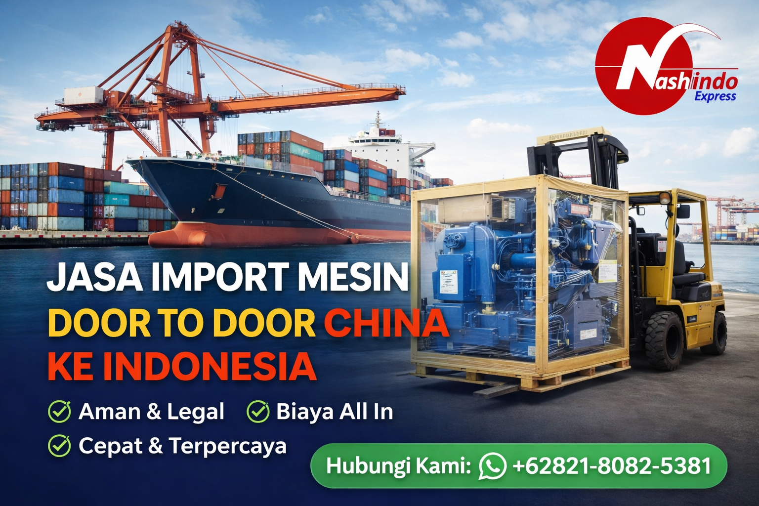 Jasa Import Mesin Door to Door China ke Indonesia