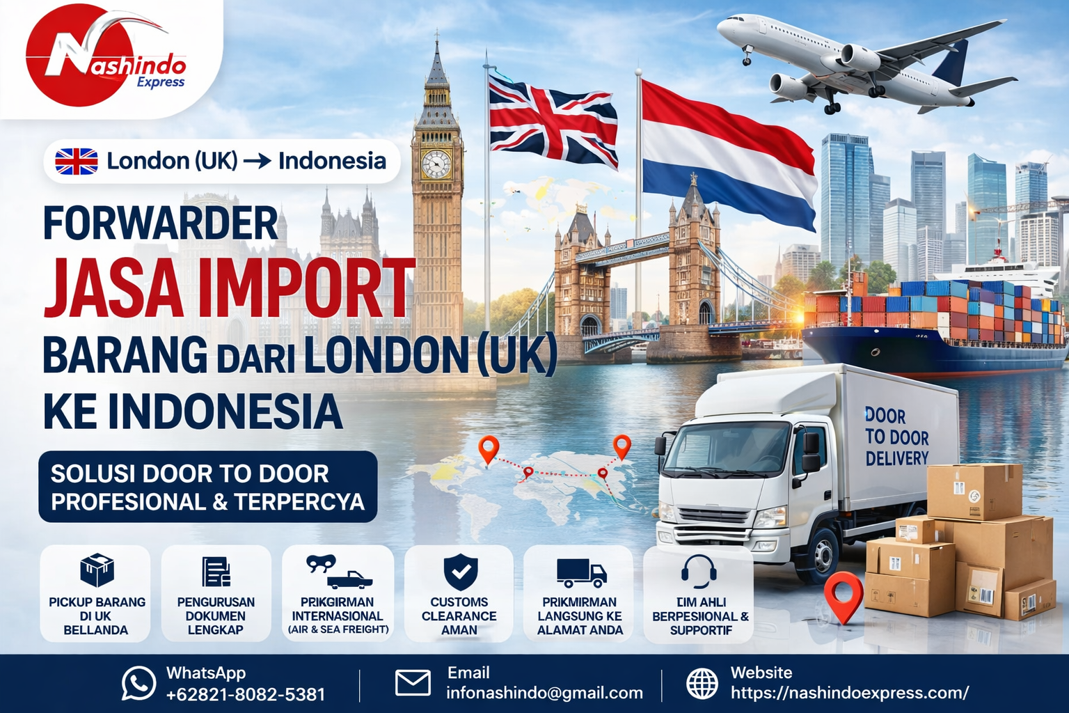 Forwarder Jasa Import Barang dari London (UK) ke Indonesia