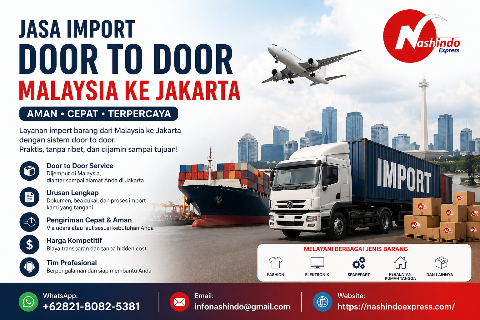 Jasa Import Door to Door Malaysia ke Jakarta