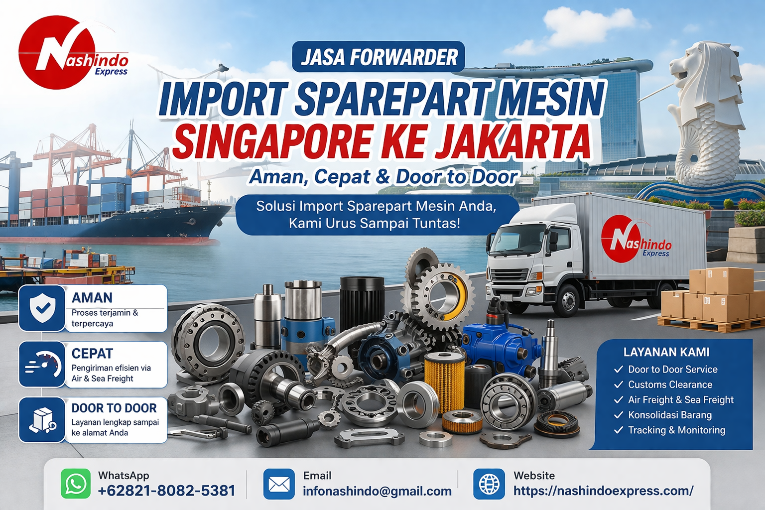 Forwarder Jasa Import Sparepart Mesin Singapore ke Jakarta