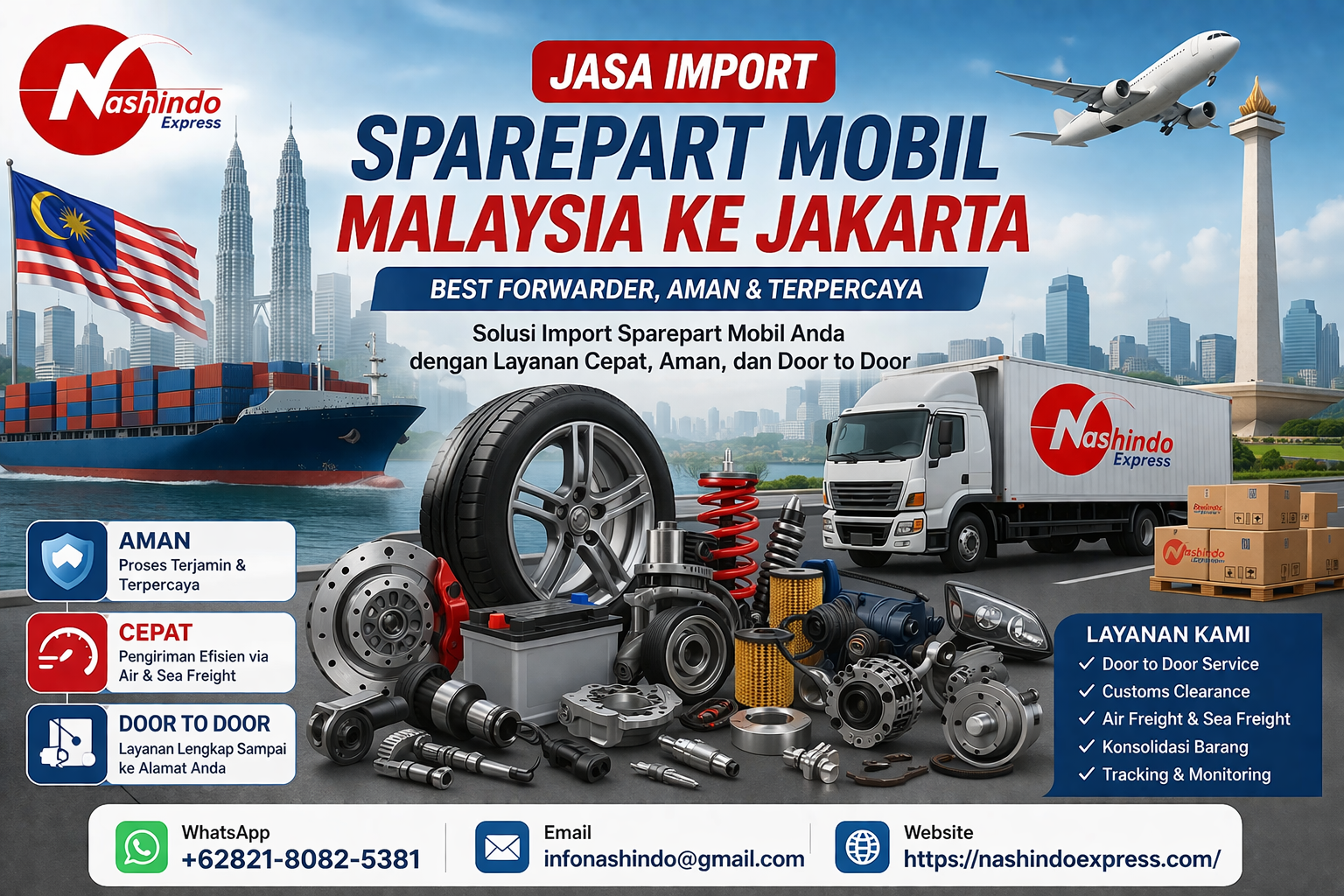 Jasa Import Sparepart Mobil Malaysia ke Jakarta Best Forwarder