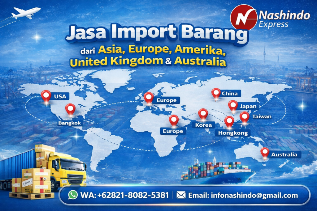 Jasa forwarder import barang dari Malaysia ke Indonesia via udara (air freight). Proses cepat, aman, door to door & dibantu bea cukai. Hubungi Nashindo Express sekarang
