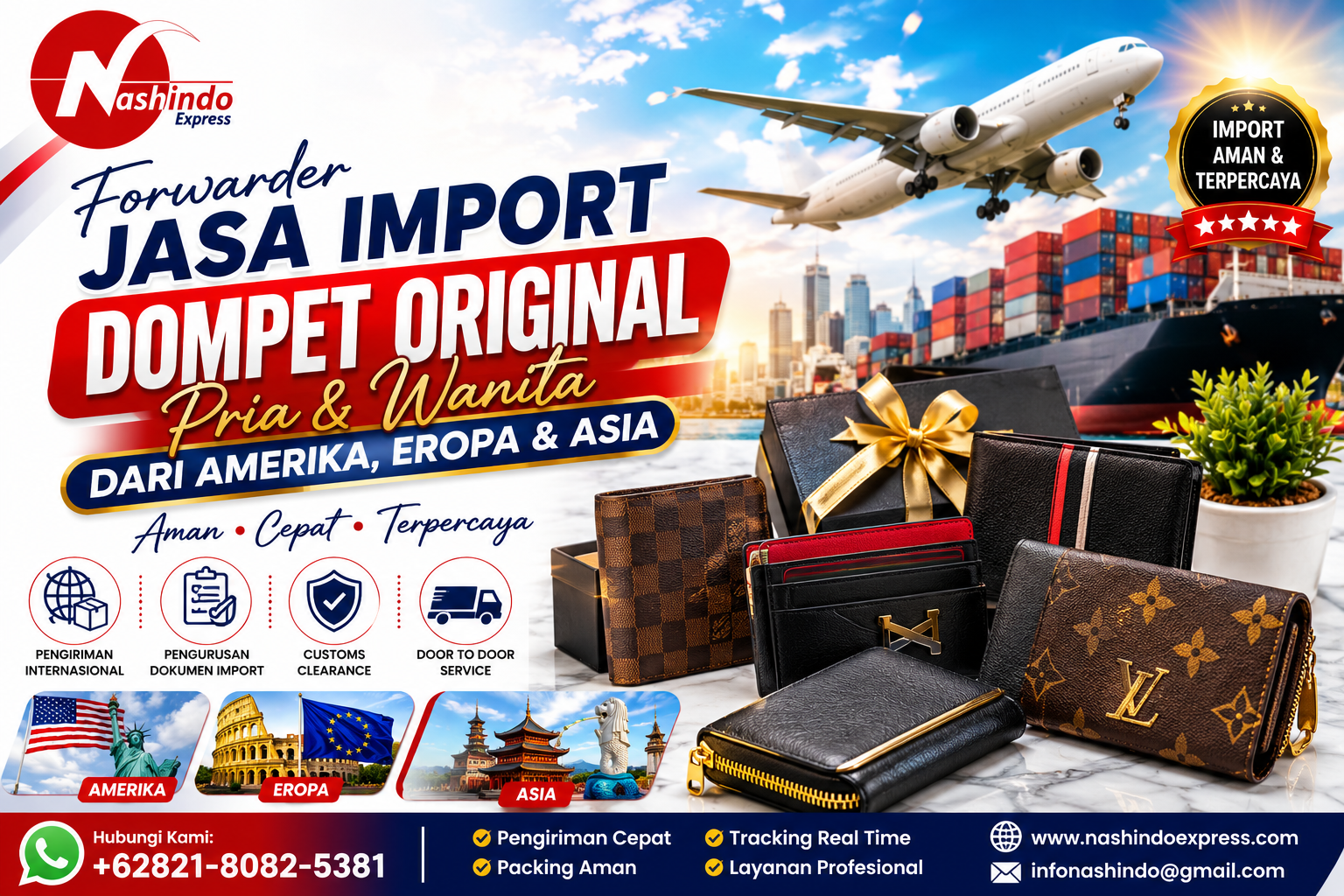 Forwarder Jasa Import Dompet Original Pria & Wanita dari Amerika, Eropa & Asia Forwarder Jasa Import Dompet Original Pria & Wanita dari Amerika, Eropa & Asia