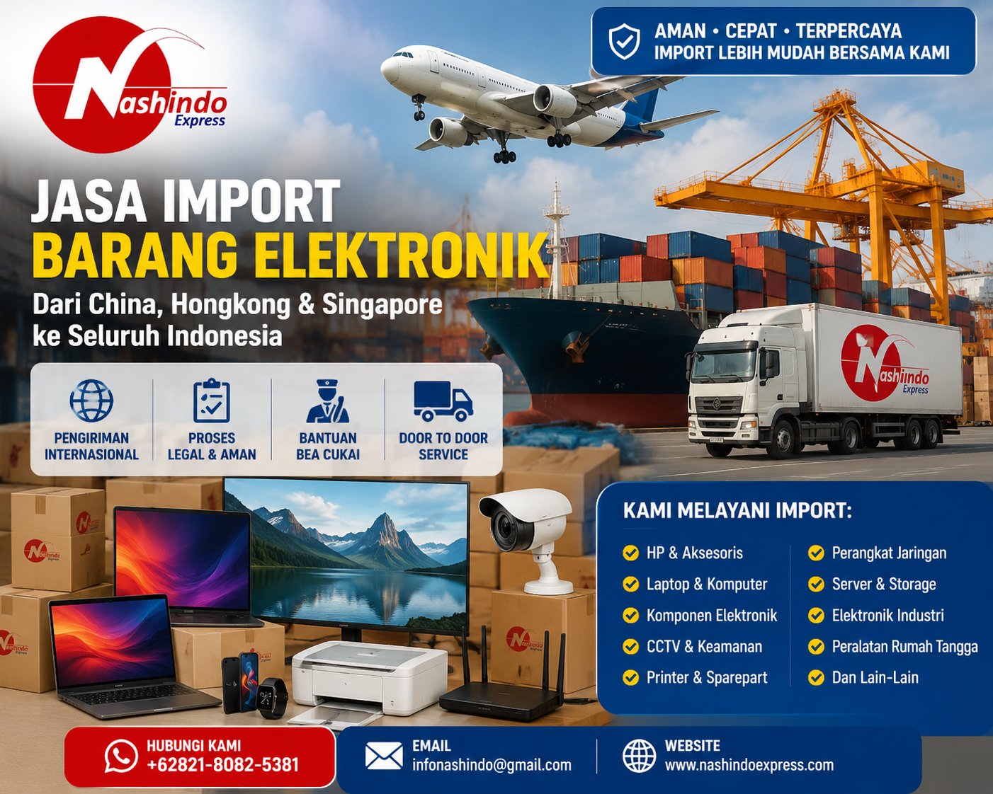 Jasa Pengiriman Import Barang Elektronik dari China, Hongkong & Singapore