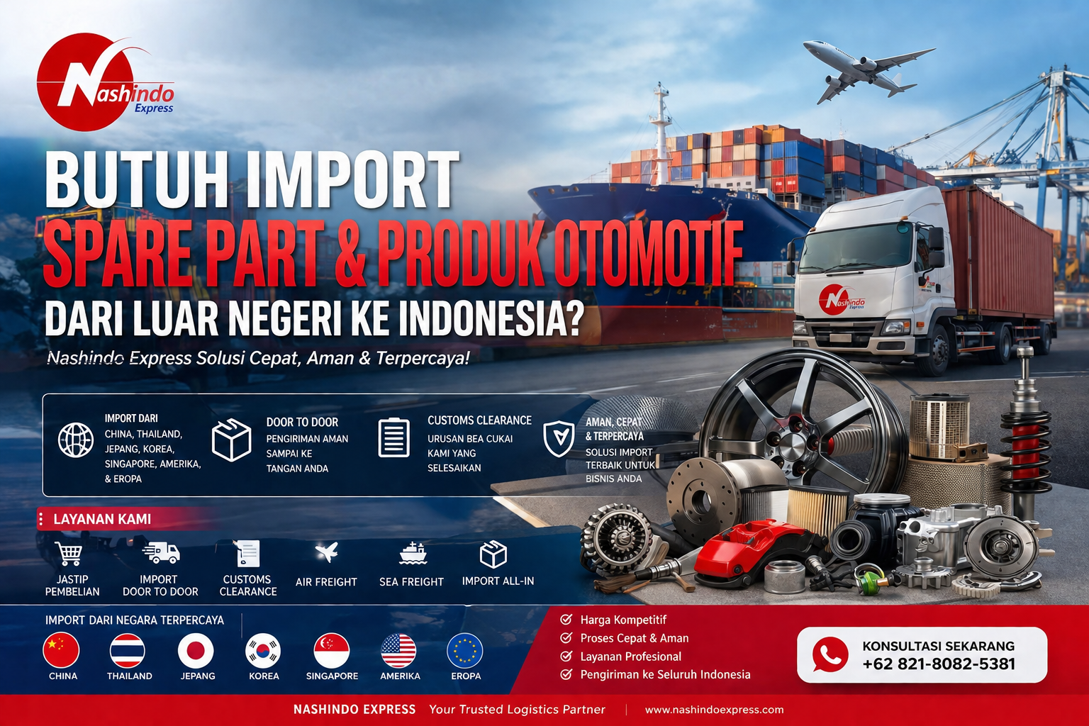 Butuh Import Spare Part & Produk Otomotif dari Luar Negeri Ke Indonesia