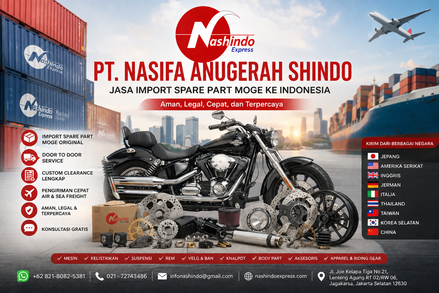 Jasa Import Spare Part Moge ke Indonesia Jasa Import Spare Part Moge ke Indonesia