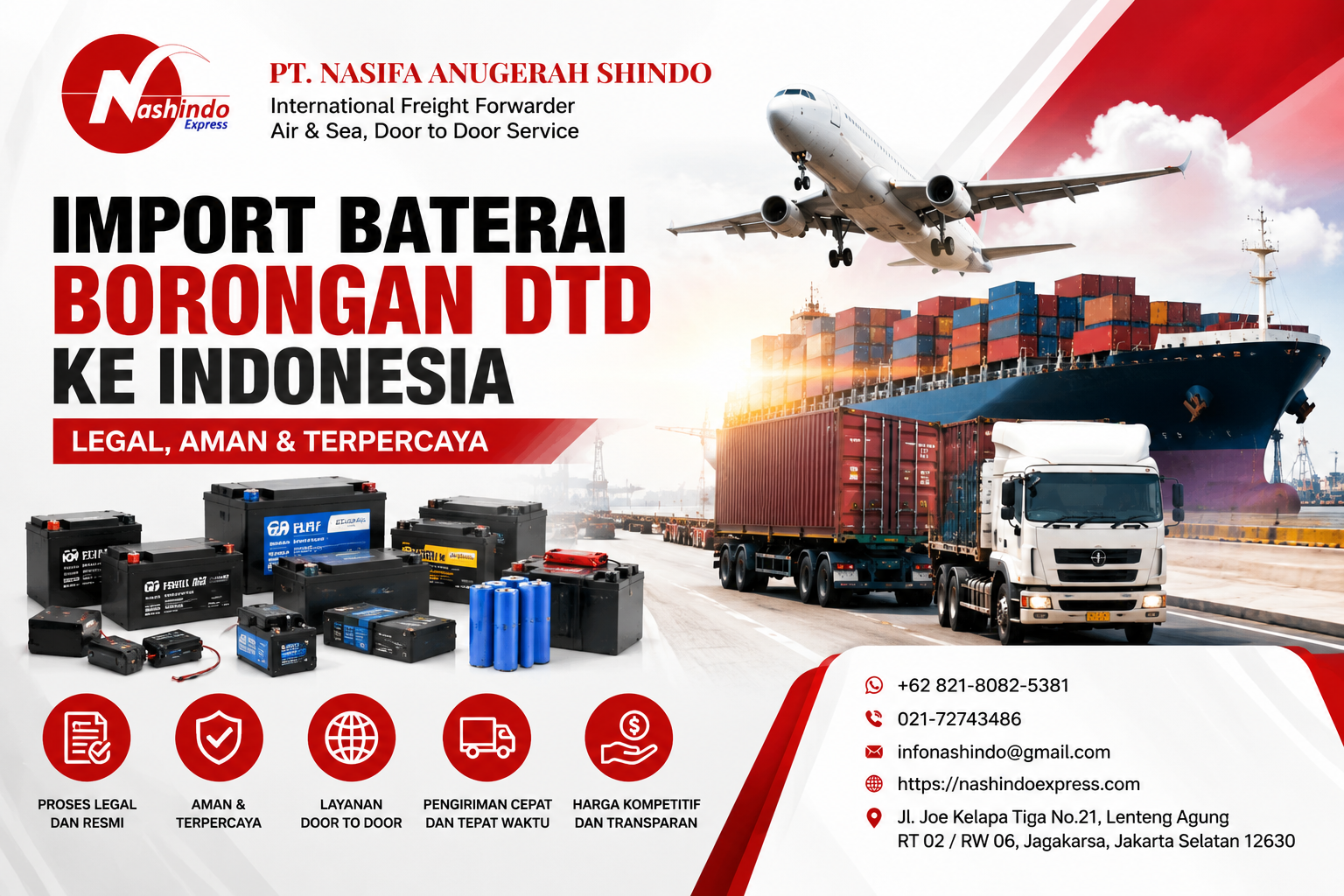 Cara Import Baterai Borongan DTD ke Indonesia Legal & Aman