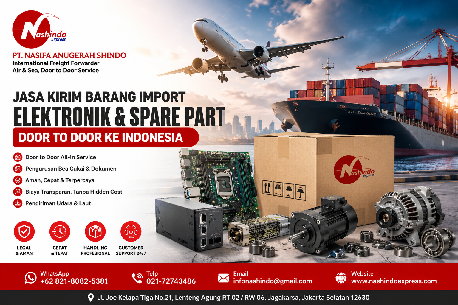 Jasa Kirim Barang Import Elektronik & Spare Part Door to Door ke Indonesia | Nashindo Express Jasa Kirim Barang Import Elektronik & Spare Part Door to Door ke Indonesia | Nashindo Express